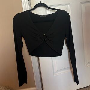LONG SLEEVE RING CROP TOP